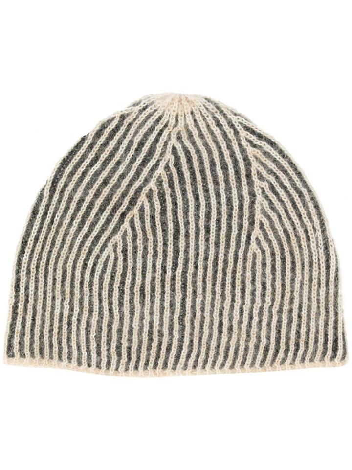 Rick Owens Ribbed Beanie - Neutrals