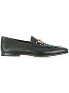 Gucci Wolf Embroidered Horsebit Loafers - Black