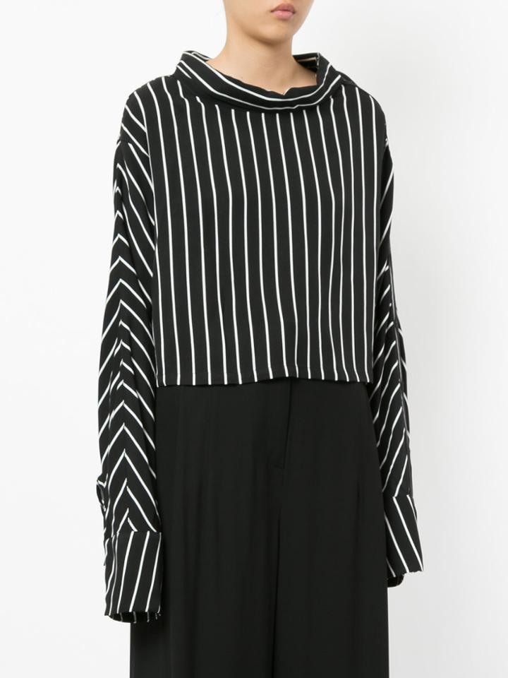 Taylor Striped Boat Neck Top - Black