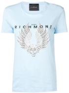 John Richmond Rhinestone-embellished Logo T-shirt - Blue