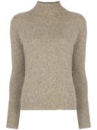 Majestic Filatures Turtleneck Ribbed Jumper - New Army Chine 652