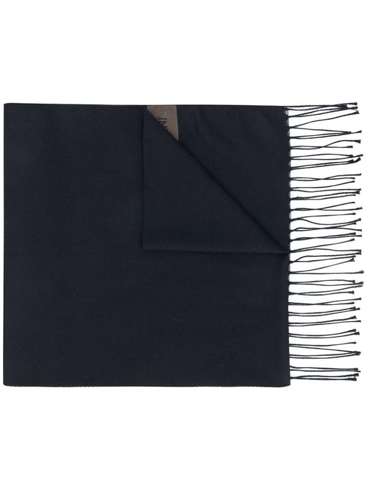 Corneliani Herringbone Scarf - Blue