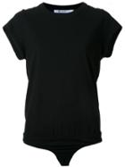 T By Alexander Wang Short Sleeve Bodysuit, Women's, Size: Small, Black, Cotton