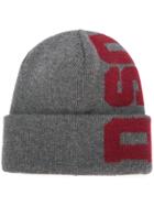 Dsquared2 Logo Embroidered Beanie - Grey