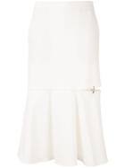 Tibi Anson Stretch Skirt With Cut Out Hem - White