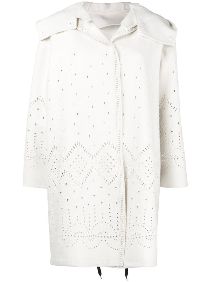 Ermanno Scervino Perforated Midi Coat - Nude & Neutrals