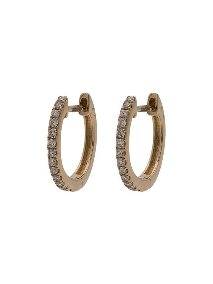 Jacquie Aiche Mini Diamond Paved Hoop Earrings - Gold