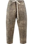 Uma Wang Printed Drawstring Trousers, Men's, Size: Large, Nude/neutrals, Cotton