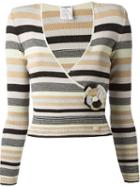 Chanel Vintage Striped Sweater, Women's, Size: 36, Pink/purple