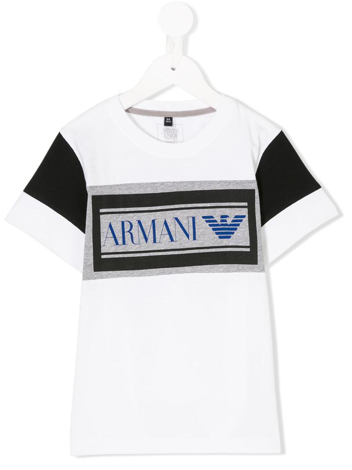 Armani Junior - Box Logo T-shirt - Kids - Cotton - 6 Yrs, White
