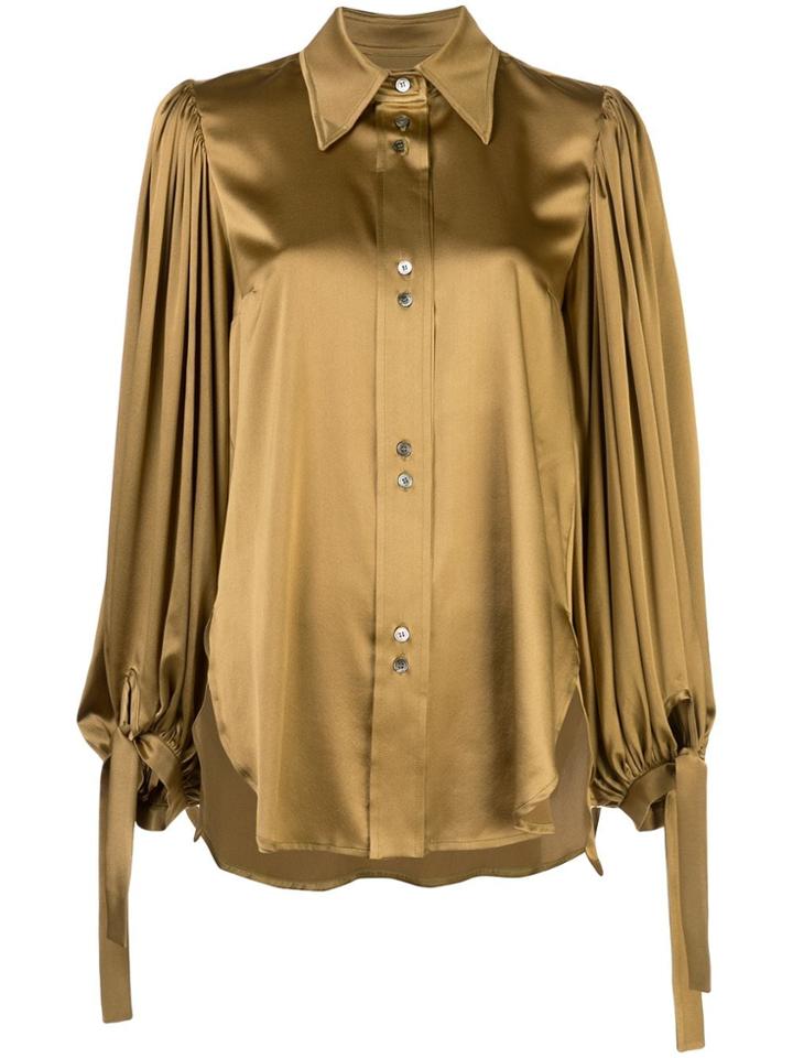 Ellery Monpi Ballon-sleeve Shirt - Gold