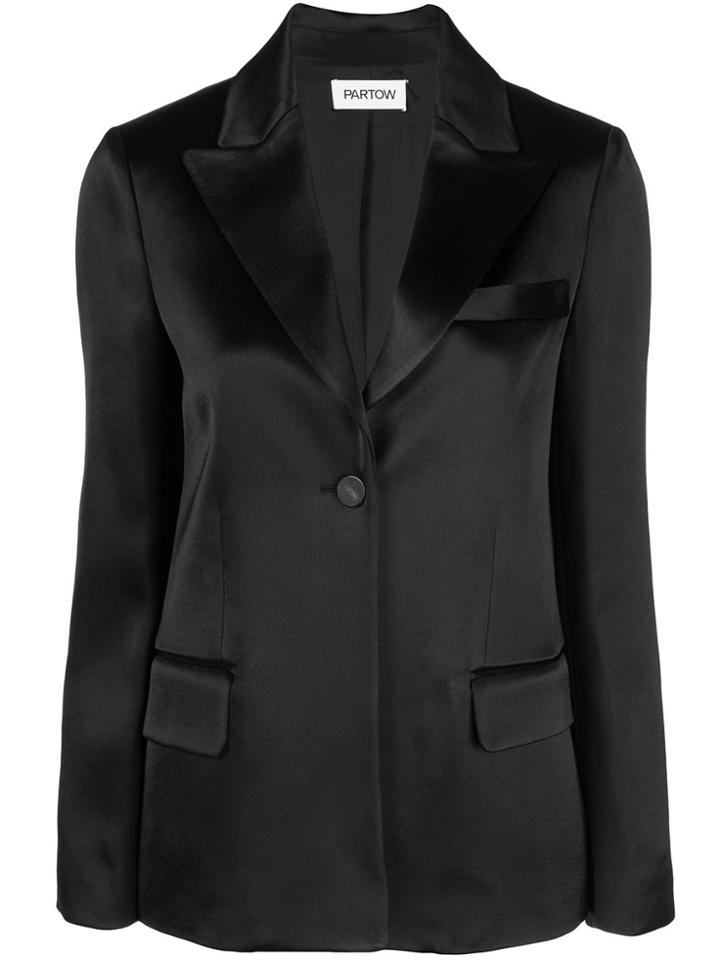 Partow Owen Satin Blazer - Black