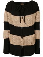 Vivienne Westwood Anglomania Stripe Panelled Cardigan - Black