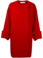 Marni Oversized Coat, Women's, Size: 42, Red, Silk/virgin Wool