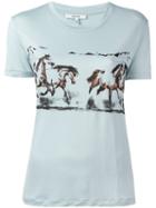 Ganni Horse Print T-shirt, Women's, Size: Large, Blue, Lyocell