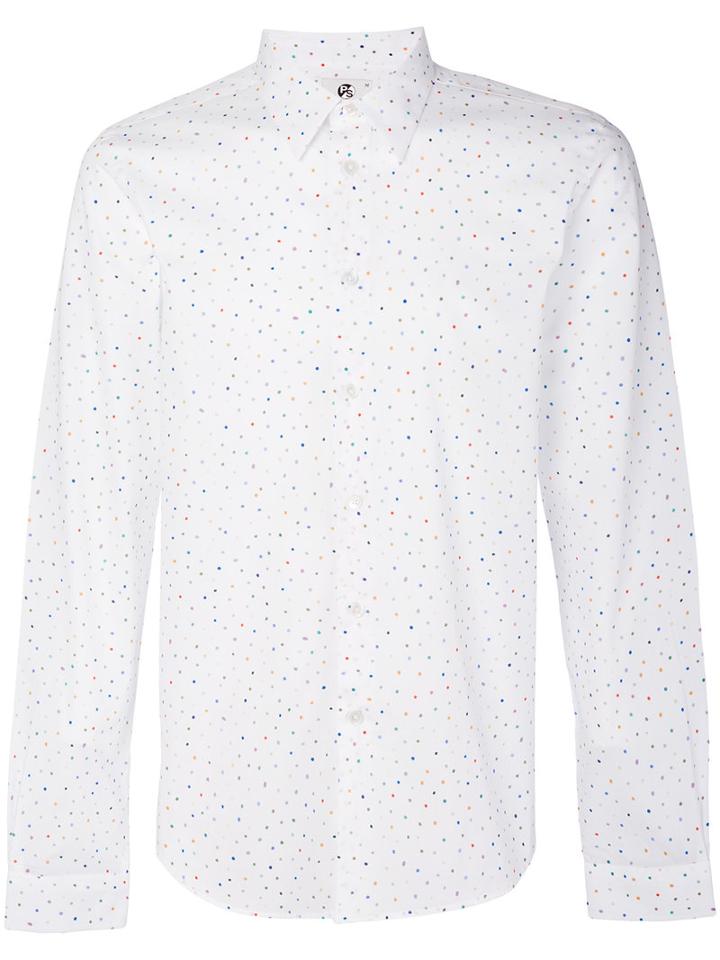 Ps By Paul Smith - Ls Dot Print Shirt - Men - Cotton - L, White, Cotton