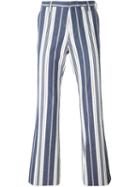 Romeo Gigli Vintage Striped Trousers, Men's, Size: 46, Blue