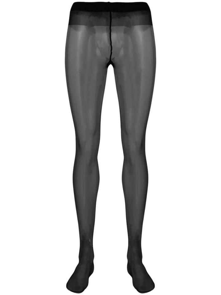 Saint Laurent Embellished Monogram Tights - Black