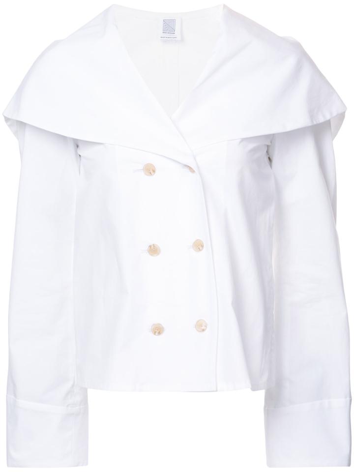 Rosie Assoulin Tailored Cape Jacket - White