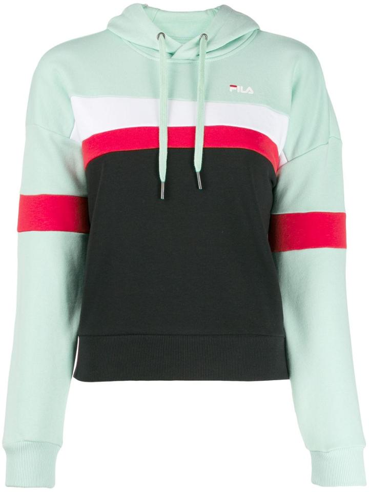 Fila Colour-block Hooded Sweatshirt - Green