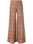 M Missoni - Jersey Trousers - Women - Cotton/polyamide/polyester/metallic Fibre - 44, Brown, Cotton/polyamide/polyester/metallic Fibre