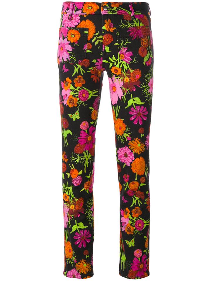The Seafarer Floral Print Cropped Jeans - Multicolour