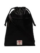 Plan C Black Drawstring Pouch Bag - Blue