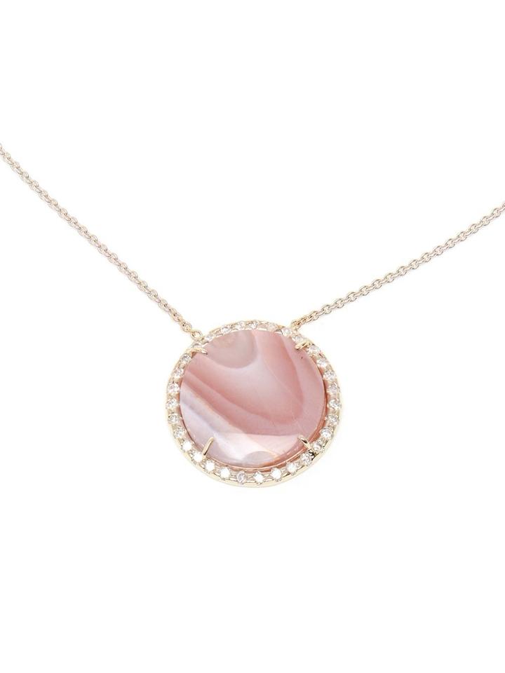 Kimberly Mcdonald 18k White Gold Agate & Diamond Necklace - Pink &