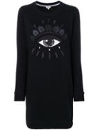 Kenzo - Eye Sweatshirt Dress - Women - Cotton - Xs, Black, Cotton