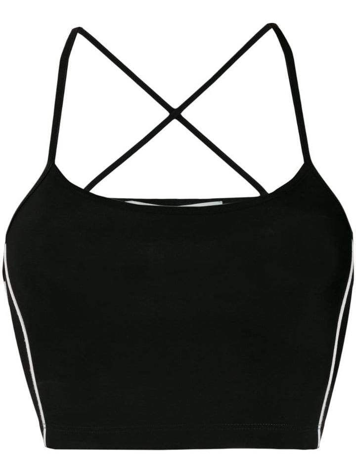 Off-white Back Crisscross Cropped Top - Black