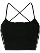 Off-white Back Crisscross Cropped Top - Black