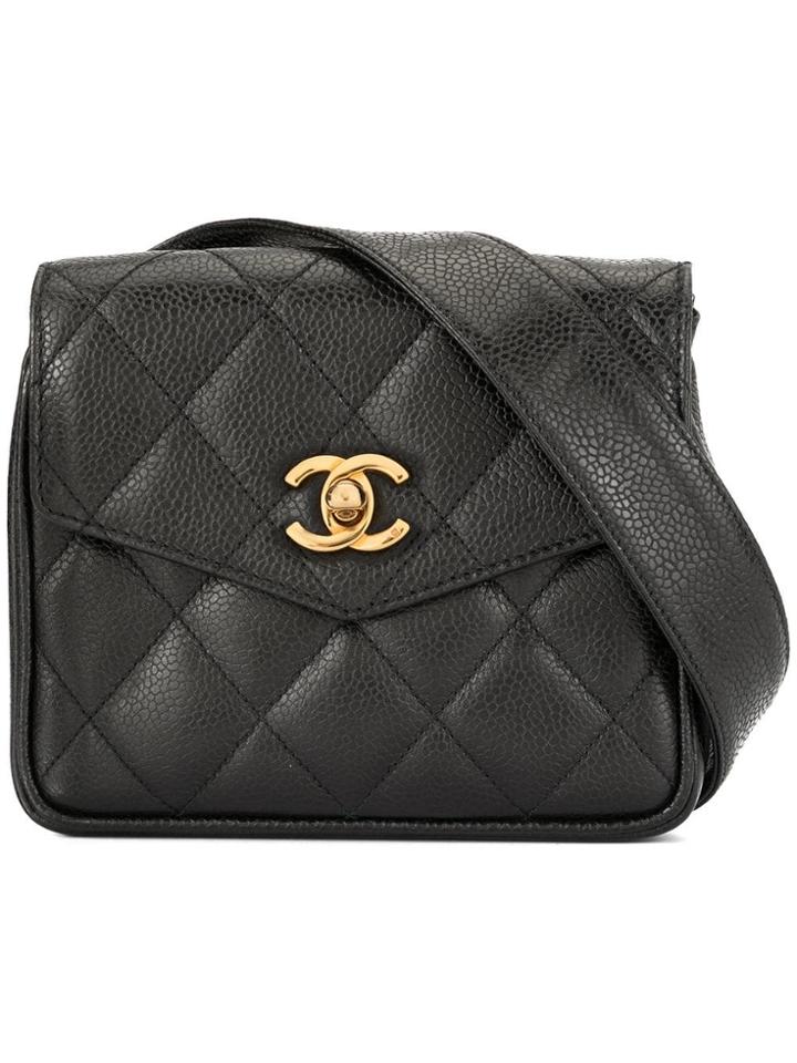 Chanel Vintage Cc Logo Bum Bag - Black