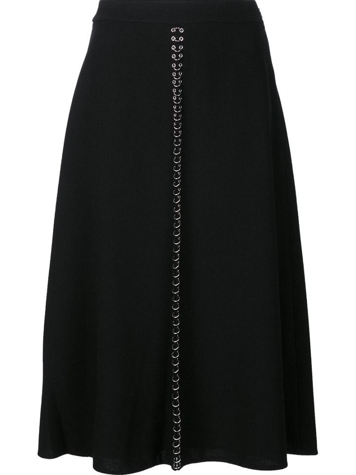 Alexander Wang Ring Piercing Skirt, Women's, Size: 2, Black, Polyester/cupro