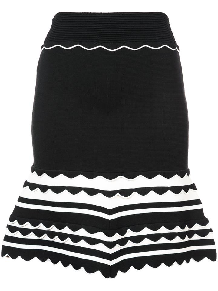 Yigal Azrouel Knitted Striped Dress - Black