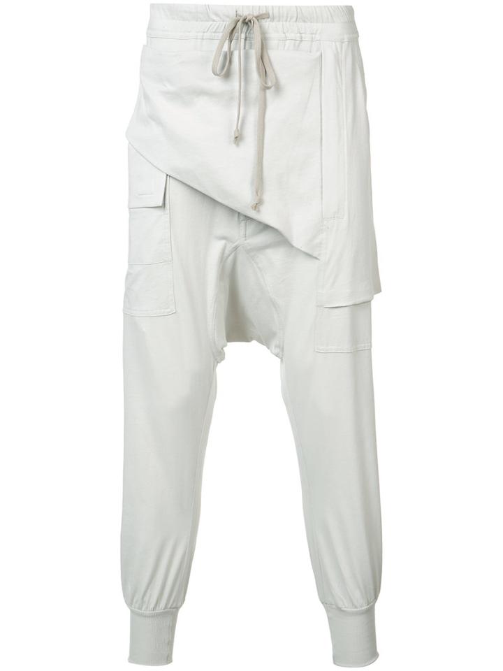 Rick Owens Drkshdw - Draped Drop-crotch Trousers - Men - Cotton - M, Grey, Cotton