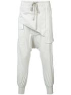 Rick Owens Drkshdw - Draped Drop-crotch Trousers - Men - Cotton - M, Grey, Cotton