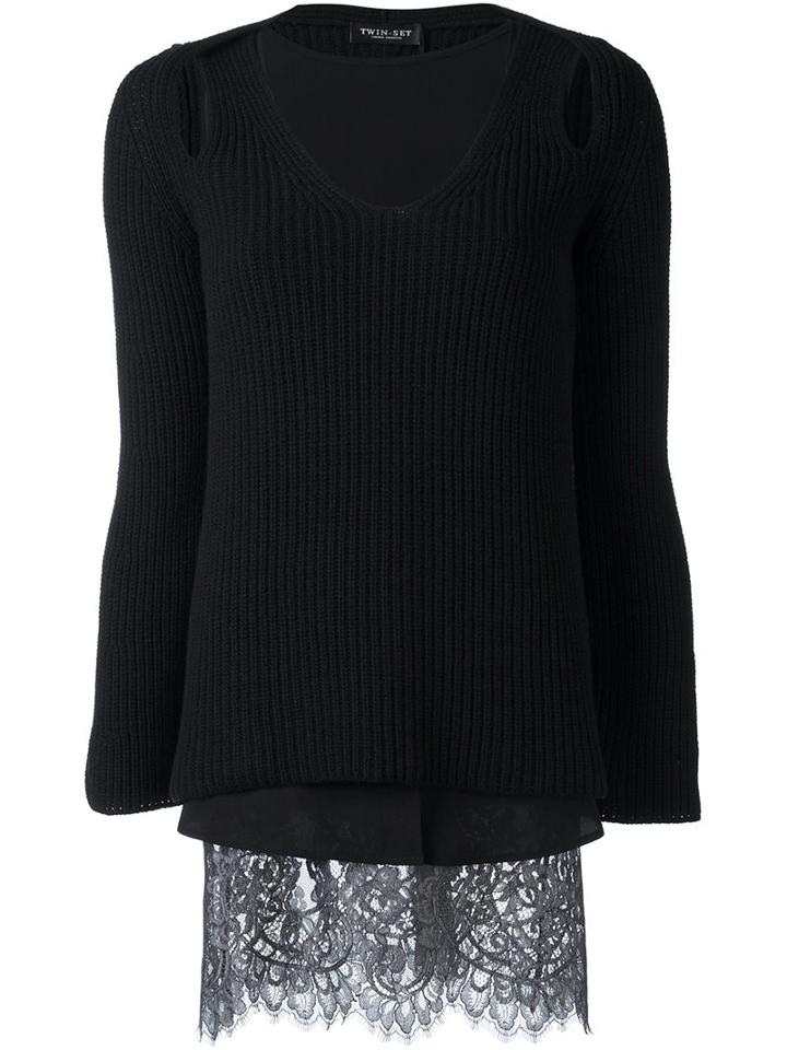 Twin-set Lace Detail Knit Dress