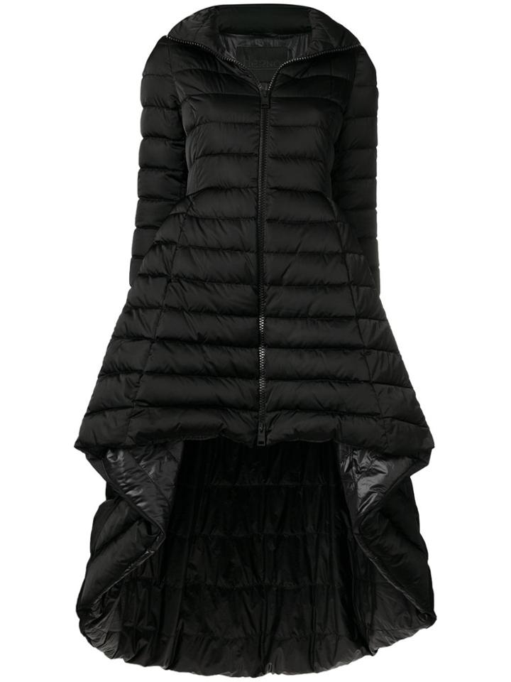 Herno High Low Peplum Puffer Jacket - Black