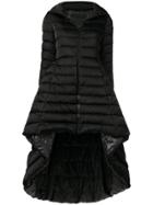 Herno High Low Peplum Puffer Jacket - Black