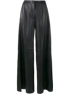 Adam Lippes Flared Leather Trousers, Women's, Size: 6, Lamb Skin/silk