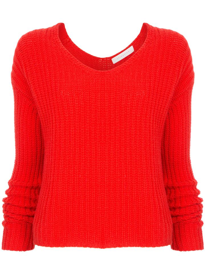 Estnation Ribbed Knit Jumper - Red