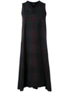 Assin Plaid Sleeveless Dress, Women's, Size: Large, Black, Cotton