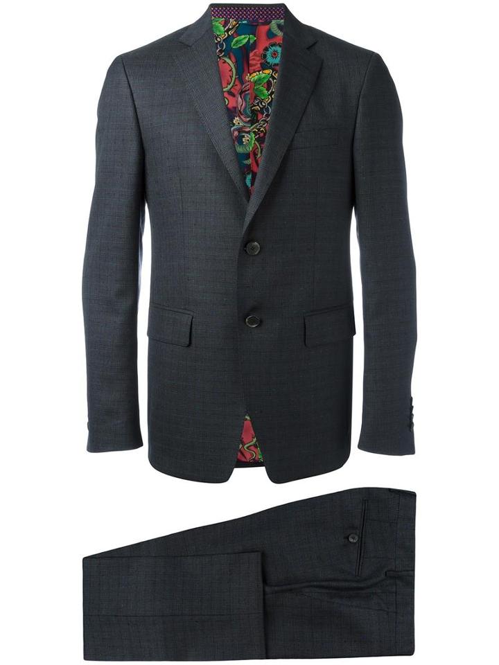Etro Two Piece Suit, Men's, Size: 52, Grey, Silk/wool/polyamide/cupro