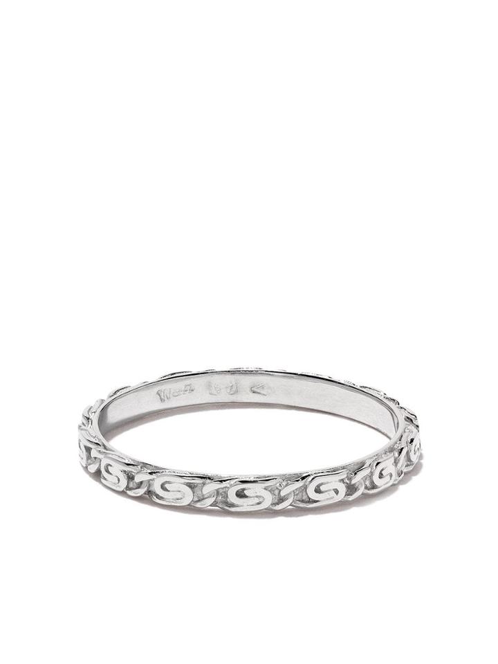 Wouters & Hendrix Gold 18kt White Gold Snail Diamond Chain Ring