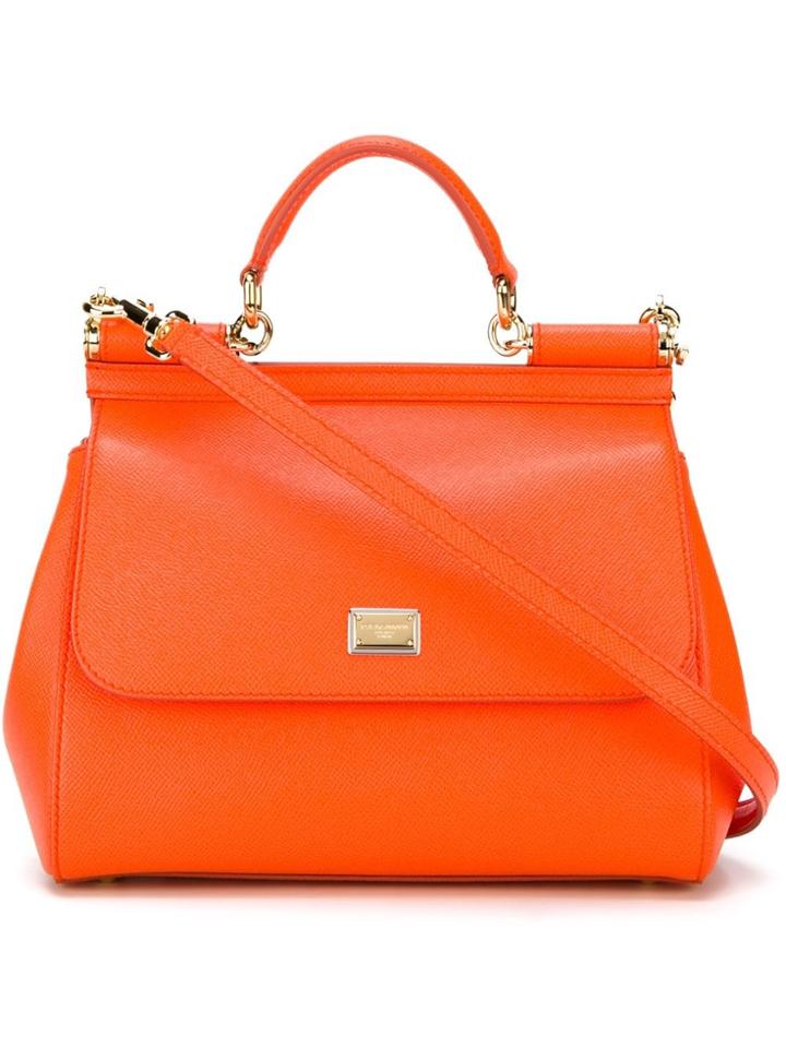 Dolce & Gabbana Medium Sicily Shoulder Bag - Orange