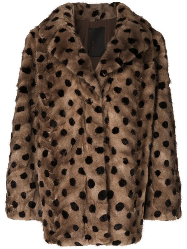 Liska - Mink Fur Peacoat - Women - Silk/mink Fur - M, Brown, Silk/mink Fur