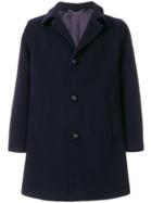 Doppiaa Long Sleeved Button Up Coat - Blue
