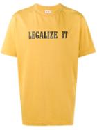 Palm Angels - Legalize It T-shirt - Men - Cotton - S, Yellow/orange, Cotton