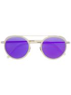 Cutler & Gross Round-frame Tinted Sunglasses - Blue