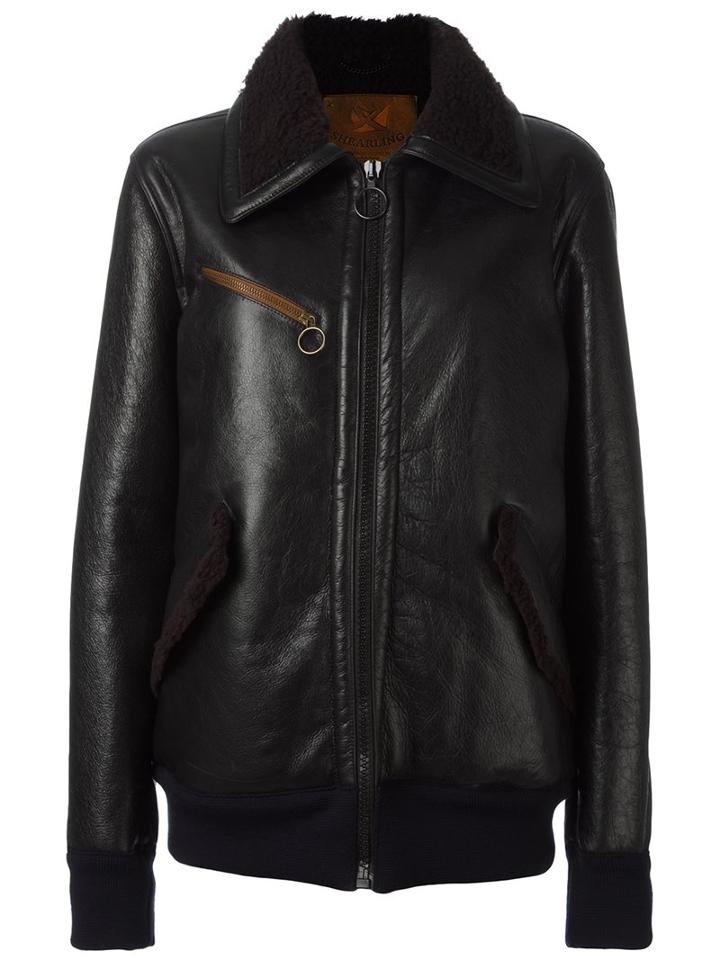 Golden Goose Deluxe Brand Zipped Shearling Jacket, Women's, Size: Small, Brown, Leather/polyester